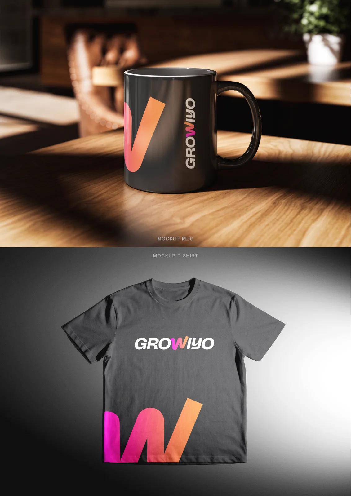 Tabla celostne grafične podobe Growiyo, digitalne vsebine
