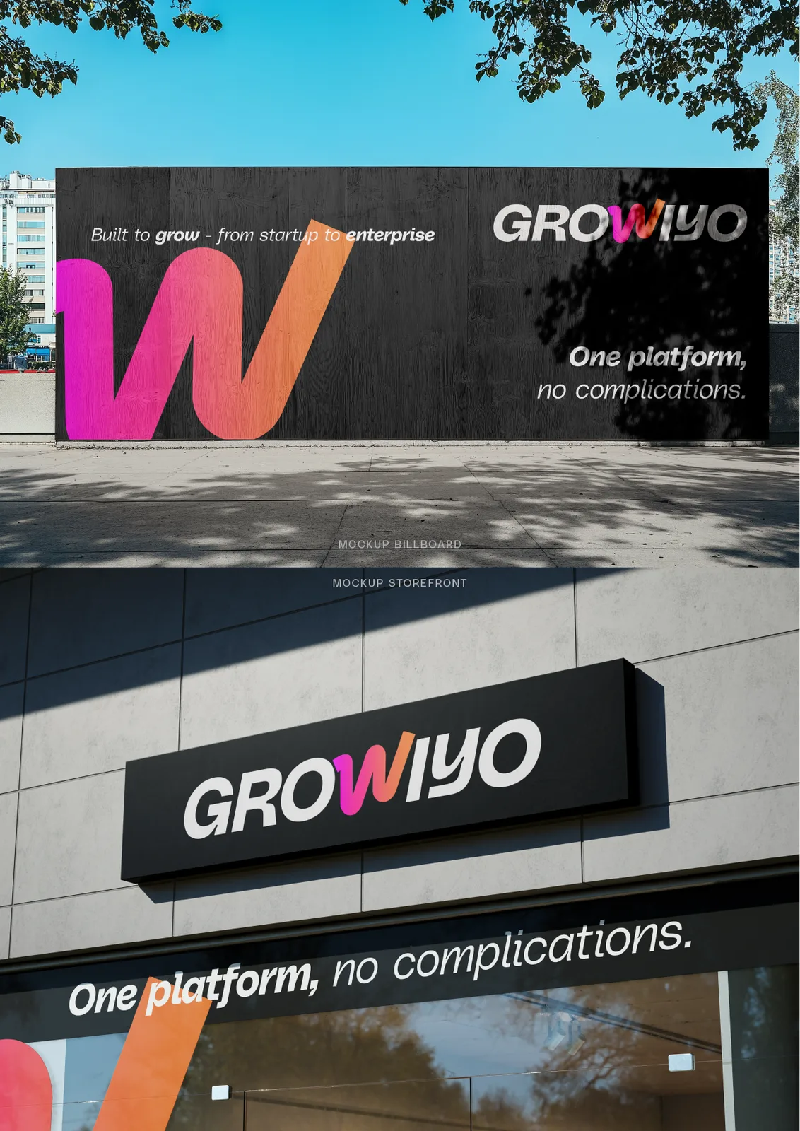 Tabla celostne grafične podobe Growiyo, tiskovine